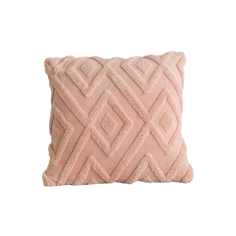 Diamond-patterned plush cushion cover ¨C modern minimalist designԼ