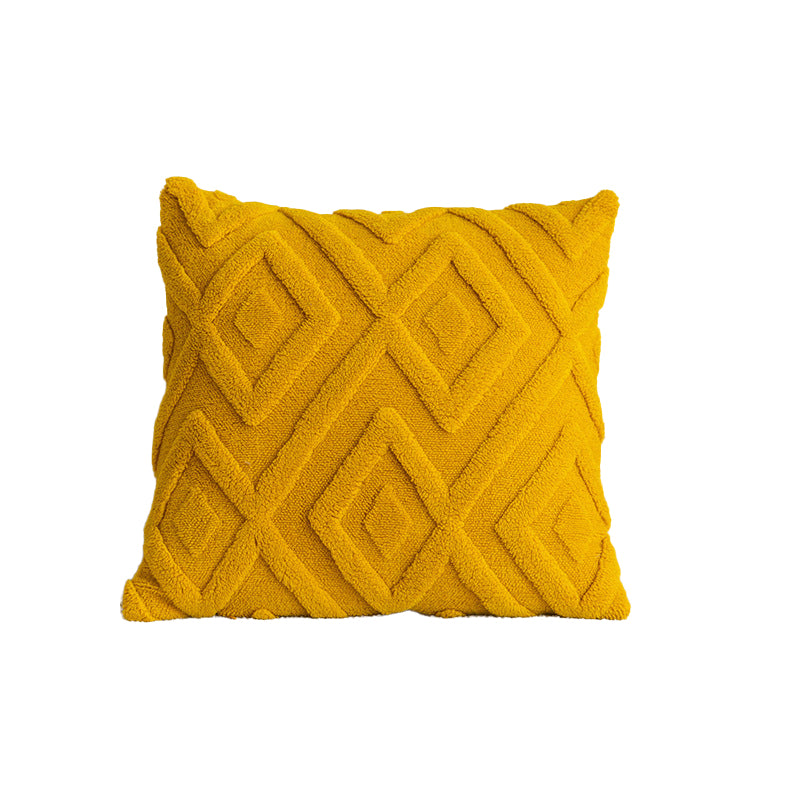 Diamond-patterned plush cushion cover ¨C modern minimalist designԼ