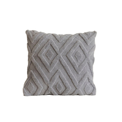Diamond-patterned plush cushion cover ¨C modern minimalist designԼ