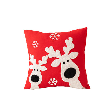 Christmas-themed towel-embroidered throw pillow cover for sofa backrest decoration