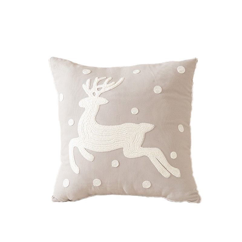 Christmas-themed towel-embroidered throw pillow cover for sofa backrest decoration