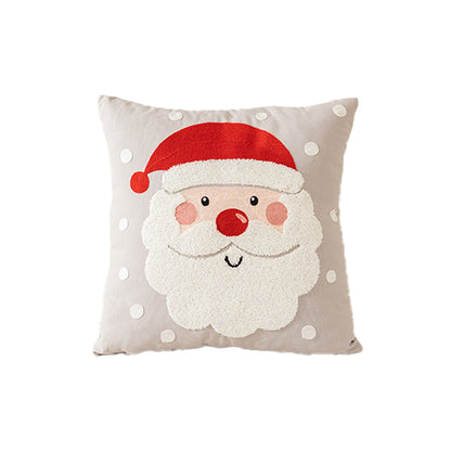 Christmas-themed towel-embroidered throw pillow cover for sofa backrest decoration