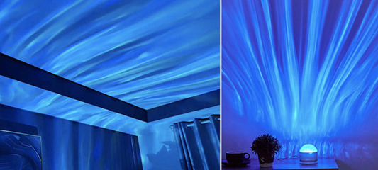 Aurora Water Ripple Lamp Internet-Famous Bedroom Creative Flame Starry Sky Romantic Projection Starry Gift Ambient Lamp