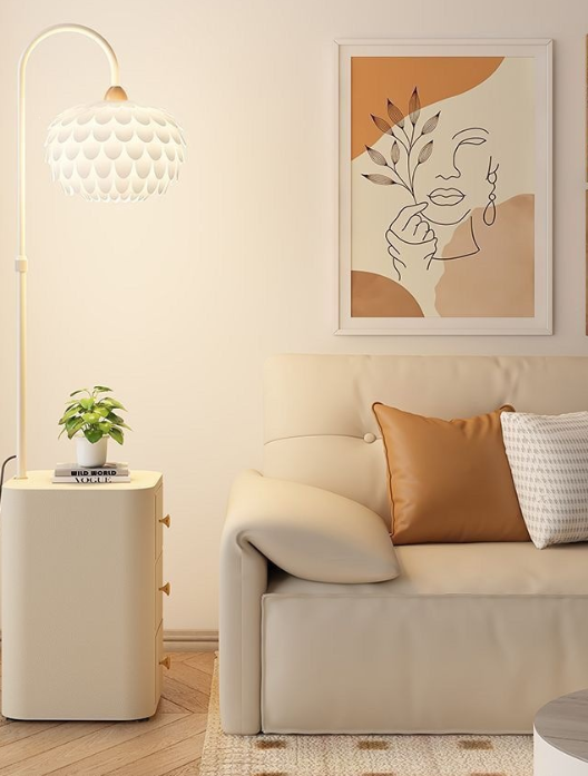 Cream Style Floor Lamp with Drawer