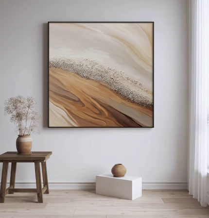 Modern Minimalist Abstract Bedroom Bedside Hanging Painting High-End Atmospheric Square Hotel Guesthouse Room Decorative Painting