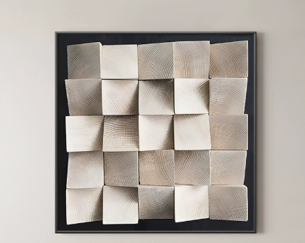 Black and White Dining Room Relief Painting