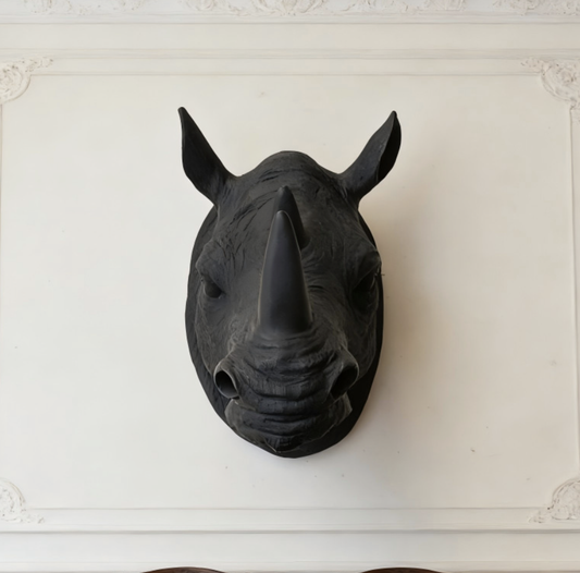 Creative European Vintage Simulation Rhino Wall Decoration