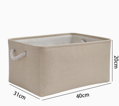 Foldable Linen Storage Basket Fabric Large Capacity Cosmetics Sundries Storage Box
