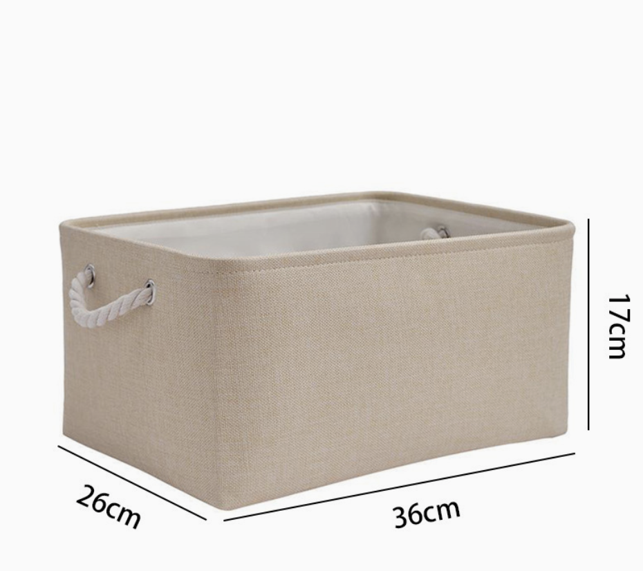 Foldable Linen Storage Basket Fabric Large Capacity Cosmetics Sundries Storage Box
