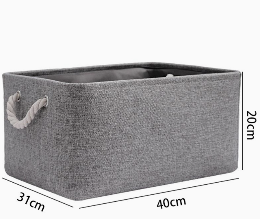 Foldable Linen Storage Basket Fabric Large Capacity Cosmetics Sundries Storage Box