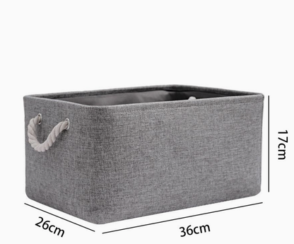 Foldable Linen Storage Basket Fabric Large Capacity Cosmetics Sundries Storage Box