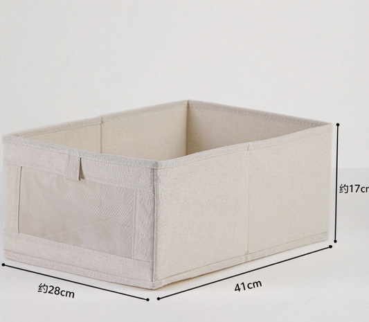 Japanese Large Visible Window Cotton Linen Storage Box Foldable Clothes Household Fabric Storage Box