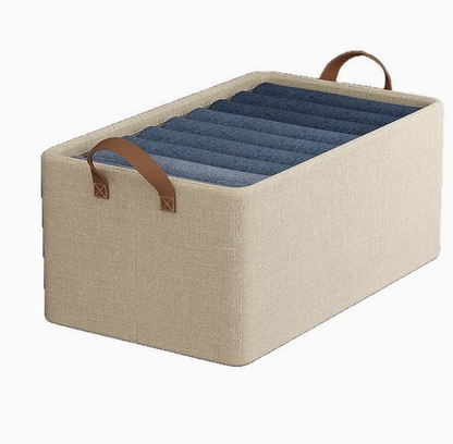 Organizer Box Wardrobe Storage Layering Artifact Foldable Clothes Pants Fabric Storage Basket