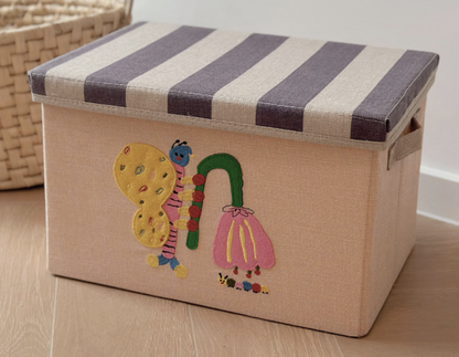 Thickened Fabric Cute Cartoon Storage Basket Household Living Room Sundries Organizer Basket Clothes Snacks Washable Storage Basket
