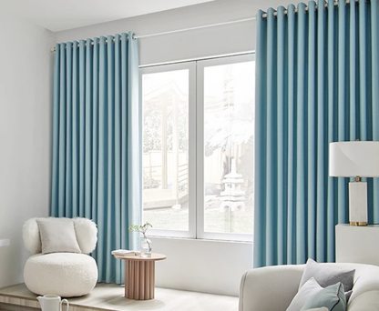Double-Sided Linen Blackout Curtains Bedroom Cream Style No-Drill Installation Curtains