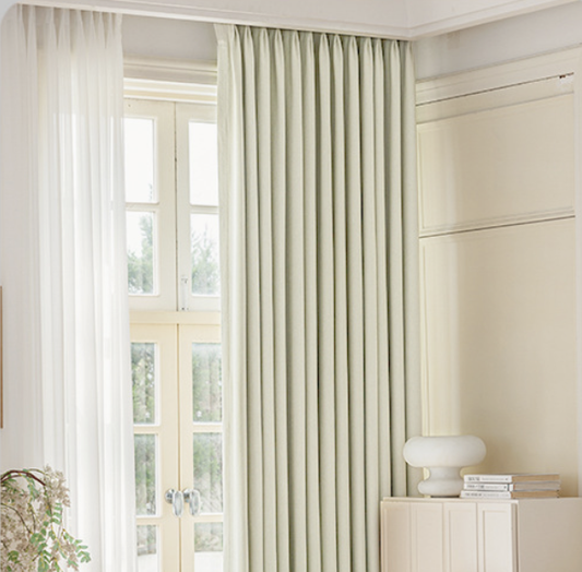 Double-Sided Chenille Curtains Full Blackout Cream Style Minimalist Bed Curtains