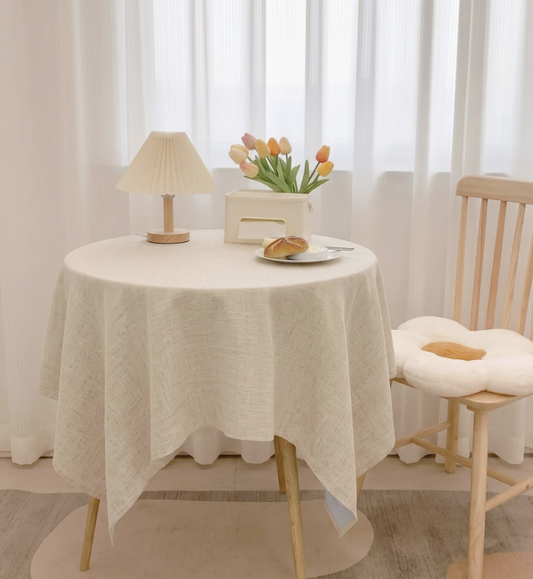 Chinese Mid-Century Style Dining Table Tablecloth Rectangular Vintage Japanese Cotton Linen Newel Coffee Table Tablecloth