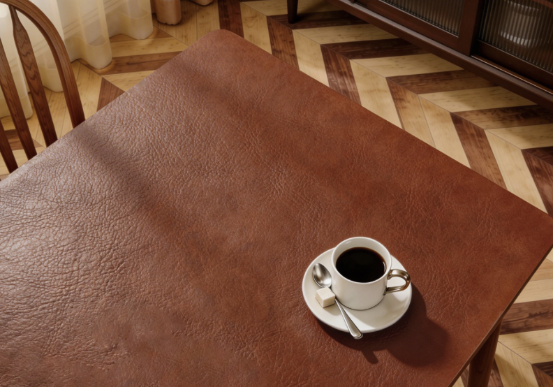 Cowhide Placemat Waterproof Anti-Scalding Leather Dining Table Mat
