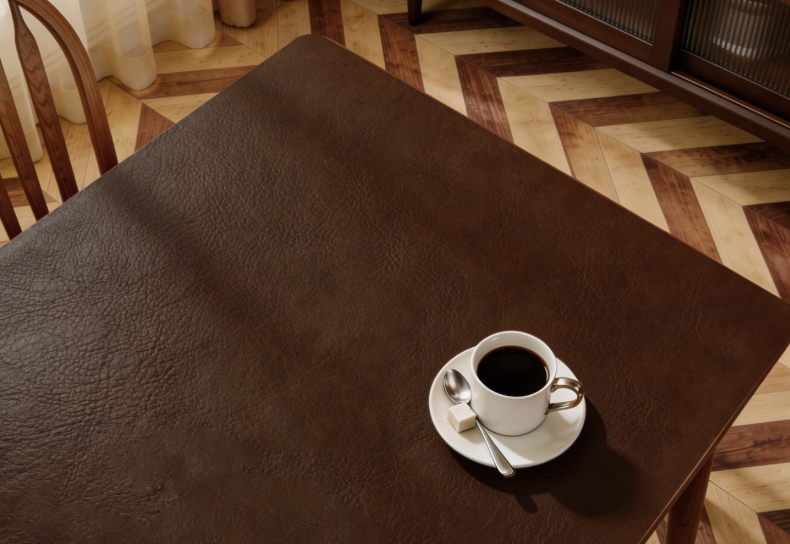 Cowhide Placemat Waterproof Anti-Scalding Leather Dining Table Mat