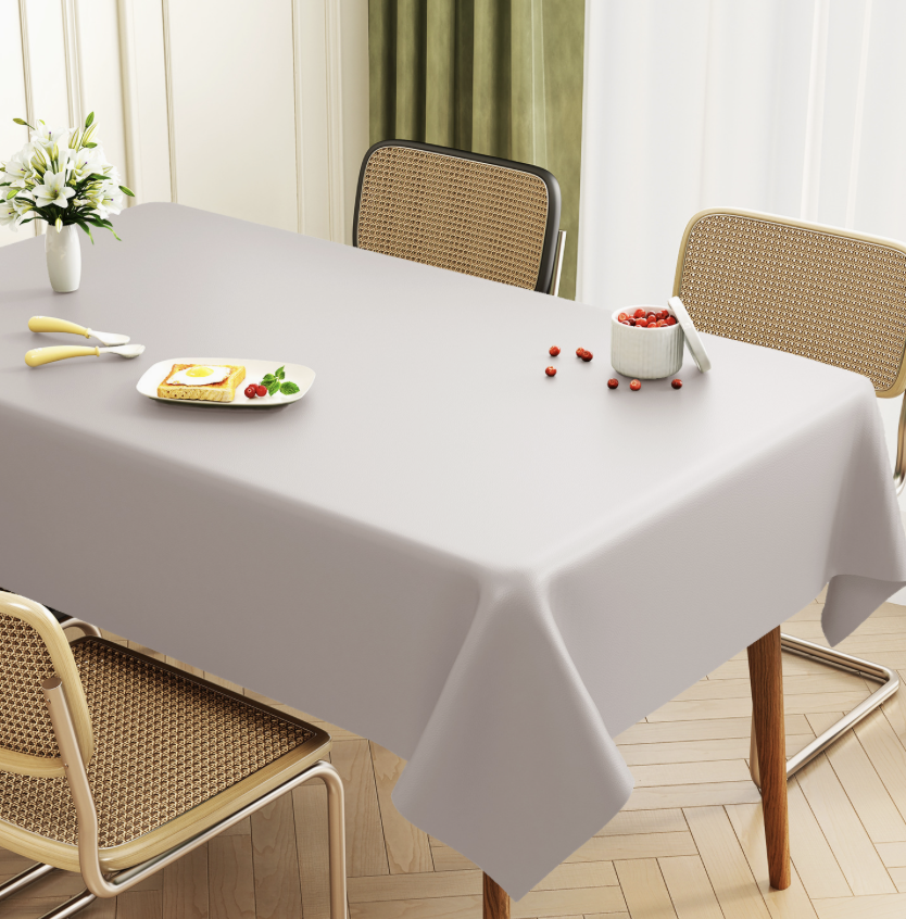 Lambskin Tablecloth Solid Color Wash-Free Oil-Proof Waterproof Light Luxury High-End Coffee Table Placemat Anti-Scalding Rectangular Dining Table Cloth